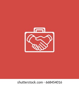 briefcase icon. sign design. red background