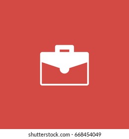briefcase icon. sign design. red background