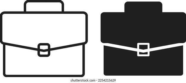 Icono de maletín simple línea de estilo plano de moda y sólido Isolación vectorial sobre fondo blanco. Para aplicaciones, logotipo, sitios web, símbolo , UI, UX, gráfico y diseño web. EPS 10.