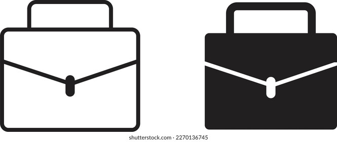 Briefcase icon simple trendy flat style line and solid Isolated vector illustration on white background. For apps, logo, websites, symbol , UI, UX, graphic and web design. EPS 10.
