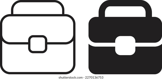 Icono de maletín simple línea de estilo plano de moda y sólido Isolación vectorial sobre fondo blanco. Para aplicaciones, logotipo, sitios web, símbolo , UI, UX, gráfico y diseño web. EPS 10.