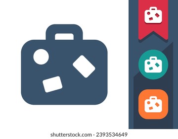 Briefcase Icon. Suitcase, Luggage, Baggage, Tourism, Travel. Professional, pixel perfect vector icon.
