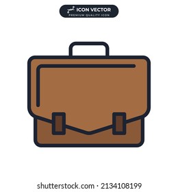 briefcase icon symbol template for graphic and web design collection logo vector illustration