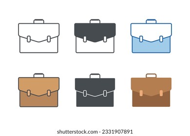 Briefcase Icon symbol template for graphic and web design collection logo vector illustration