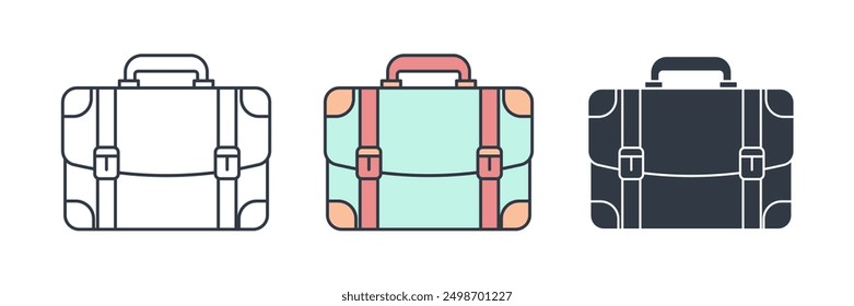 Briefcase icon symbol vector illustration isolated on white background