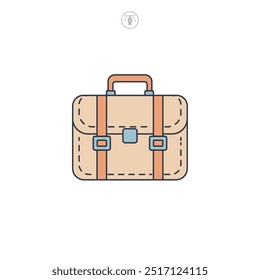 Briefcase icon symbol vector illustration isolated on white background
