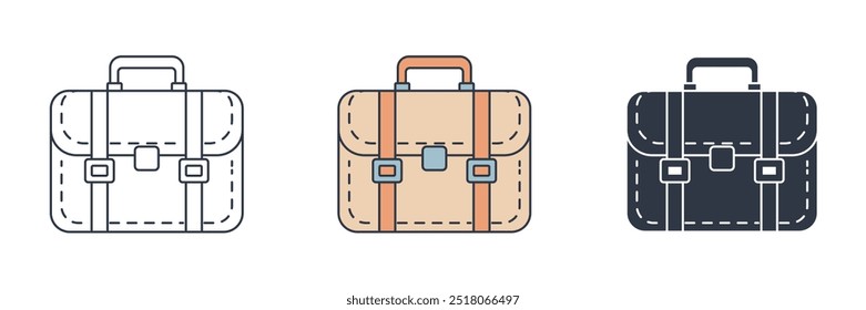 Briefcase icon symbol vector illustration isolated on white background