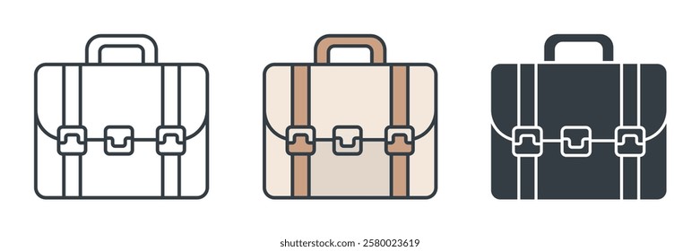 Briefcase icon symbol vector illustration isolated on white background