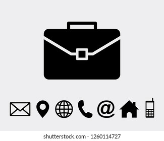 Briefcase icon symbol vector for web