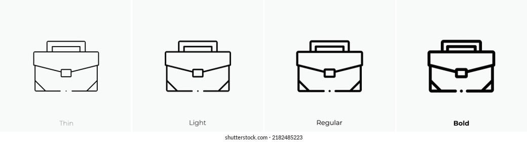 briefcase icon. Thin, Light Regular And Bold style design isolated on white background