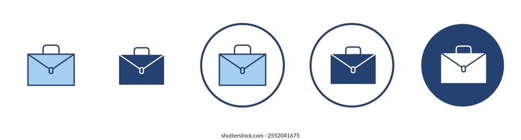 Briefcase icon Thin line art isolated