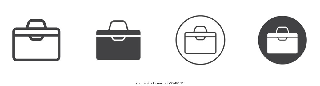 Briefcase icon Thin line art isolated