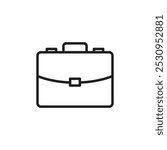 Briefcase icon Thin line flat illustration