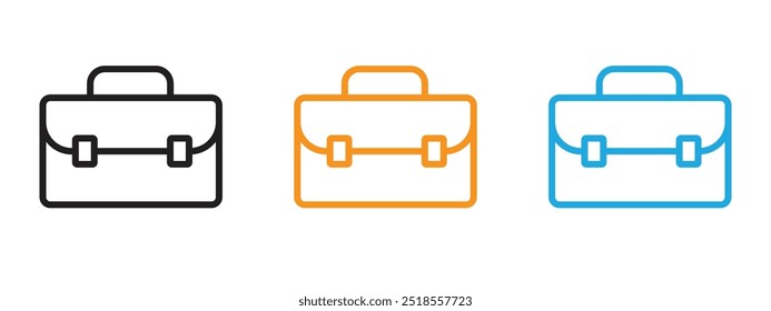 Aktentasche Symbol Dünne Linie Illustrationssatz