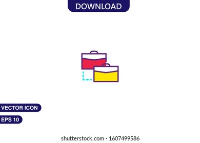 Briefcase icon in trendy flat style isolated on white background vector illustration