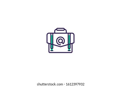Briefcase icon in trendy flat style isolated on white background vector illustration