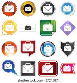 conjunto de variedades de icono de maletín