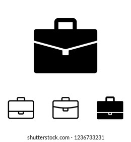 Briefcase icon vector, bag symbol set