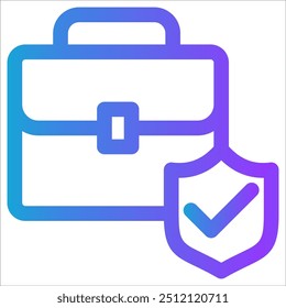 Icono de maletín concepto de Vector de ilustración de icono de seguro de negocios