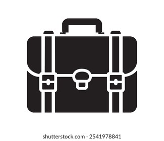 Briefcase icon vector design illustration. Business Briefcase. Briefcase silhouette isolated on white background. Briefcase isolated, Brief case, suitcase sign and symbol, luggage symbol.