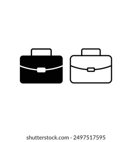 briefcase icon vector design outline and silhouette