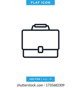 Briefcase Icon Vector Design Template. Editable Stroke.
