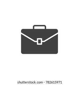 Briefcase icon vector, filled flat sign, solid pictogram isolated on white. Suitcase, portfolio symbol, logo illustration.