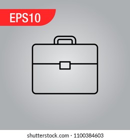 Briefcase icon vector. Briefcase filled outline style design