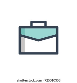 Briefcase icon vector. Briefcase filled outline style design