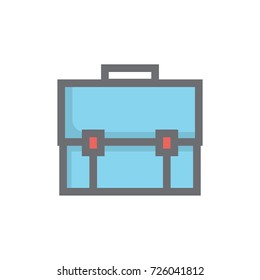 Briefcase icon vector. Briefcase filled outline style design