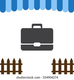 Briefcase Icon Vector flat design style