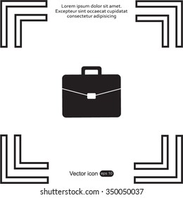 Briefcase icon, vector illustration. 