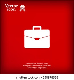 Briefcase icon, vector illustration. 