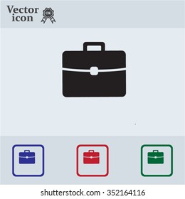 Briefcase icon, vector illustration. 