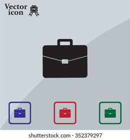 Briefcase icon, vector illustration. 