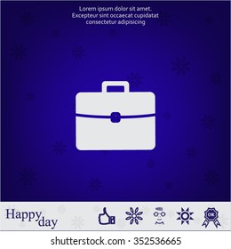 Briefcase icon, vector illustration. 