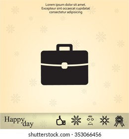 Briefcase icon, vector illustration. 