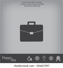 Briefcase icon, vector illustration. 