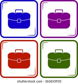 Briefcase icon, vector illustration. 