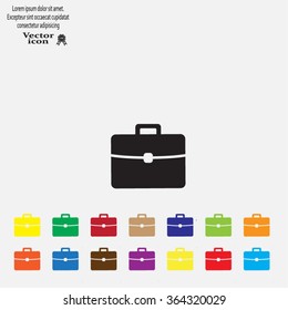 Briefcase icon, vector illustration. 