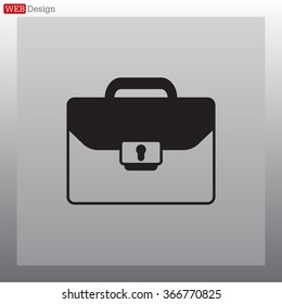 Briefcase icon, vector illustration. 