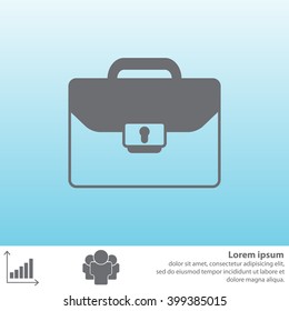 Briefcase icon, vector illustration. 