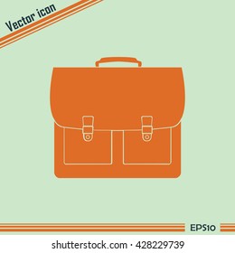 Briefcase icon, vector illustration.