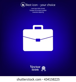 Briefcase icon, vector illustration. 
