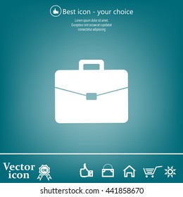 Briefcase icon, vector illustration. 