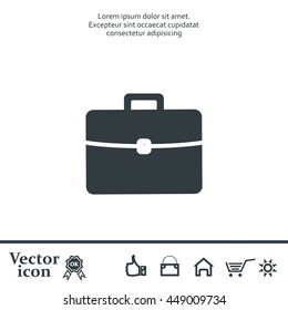 Briefcase icon, vector illustration. 