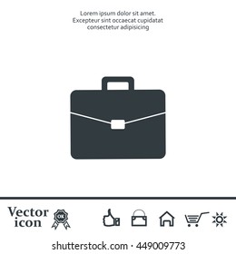Briefcase icon, vector illustration. 