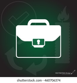 Briefcase icon, vector illustration. 