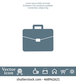 Briefcase icon, vector illustration. 