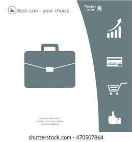Briefcase icon, vector illustration. 